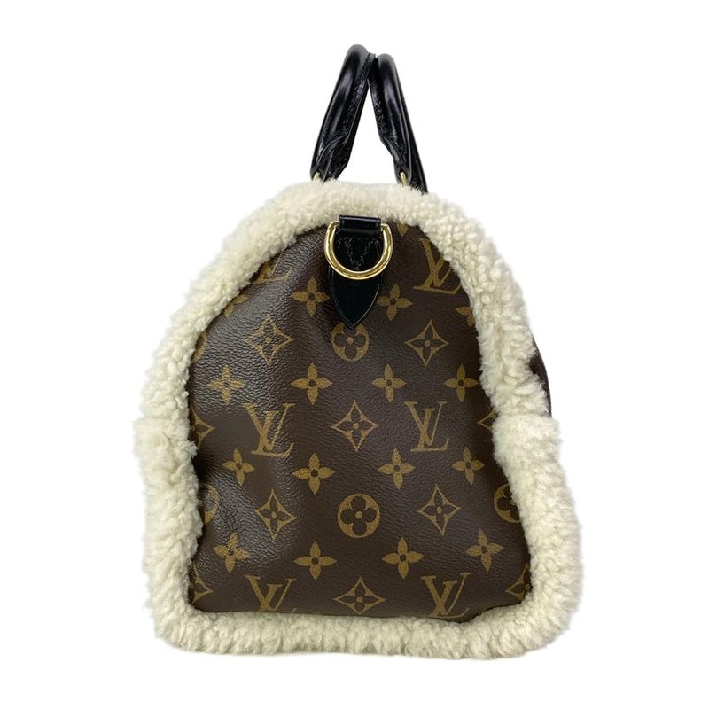 Louis Vuitton Handbag Speedy Soft 30 Teddy Monogram Ivory Black