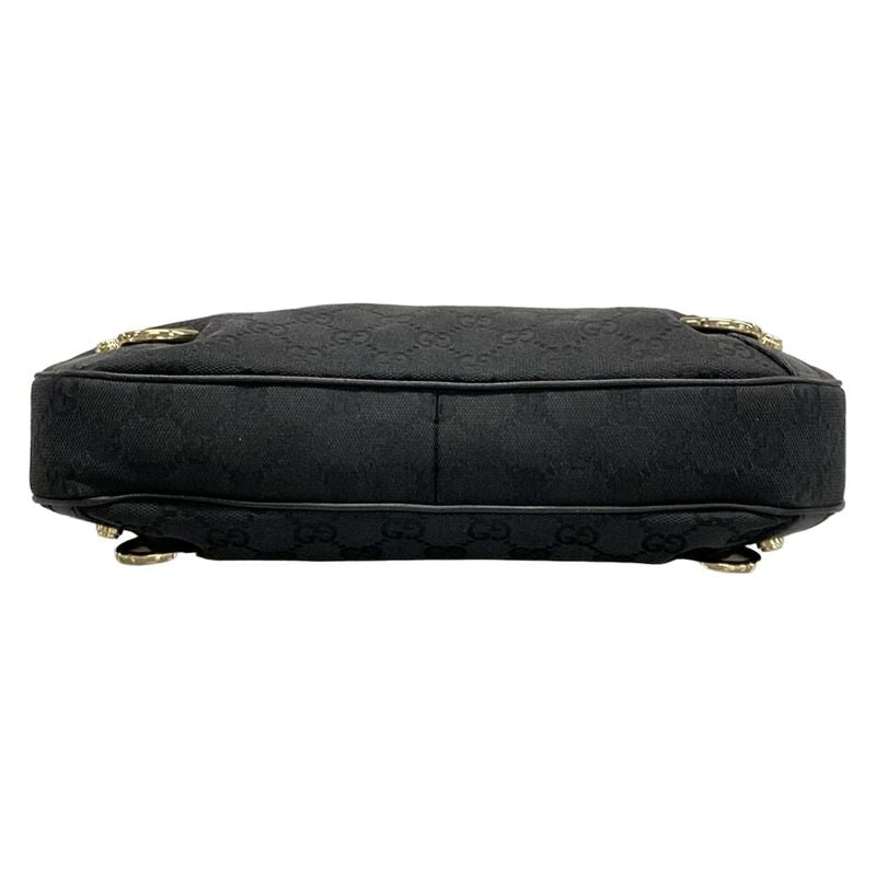 Gucci Handbag Abbey GG Pattern Black Leather