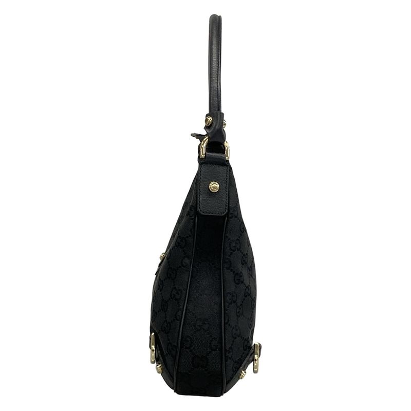 Gucci Handbag Abbey GG Pattern Black Leather