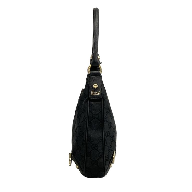Gucci Handbag Abbey GG Pattern Black Leather