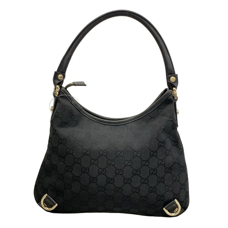 Gucci Handbag Abbey GG Pattern Black Leather