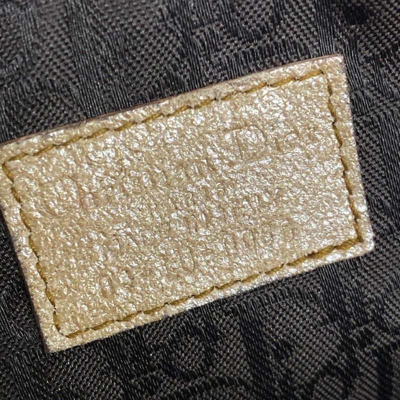 Dior Clutch Gaucho Beige Brown Lame Leather