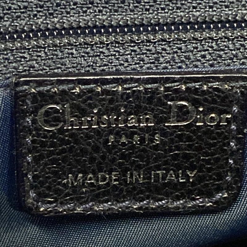 Dior Handbag Flight Dark Gray Black Leather Dark