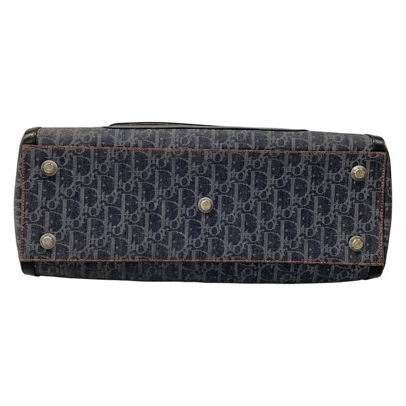 Dior Handbag Flight Dark Gray Black Leather Dark