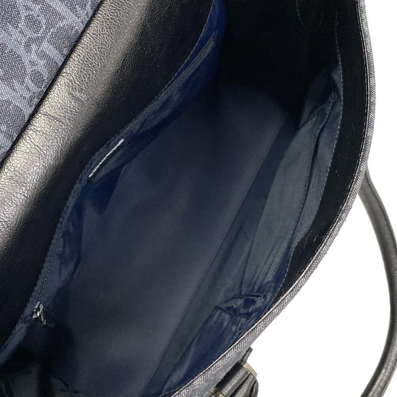 Dior Handbag Flight Dark Gray Black Leather Dark