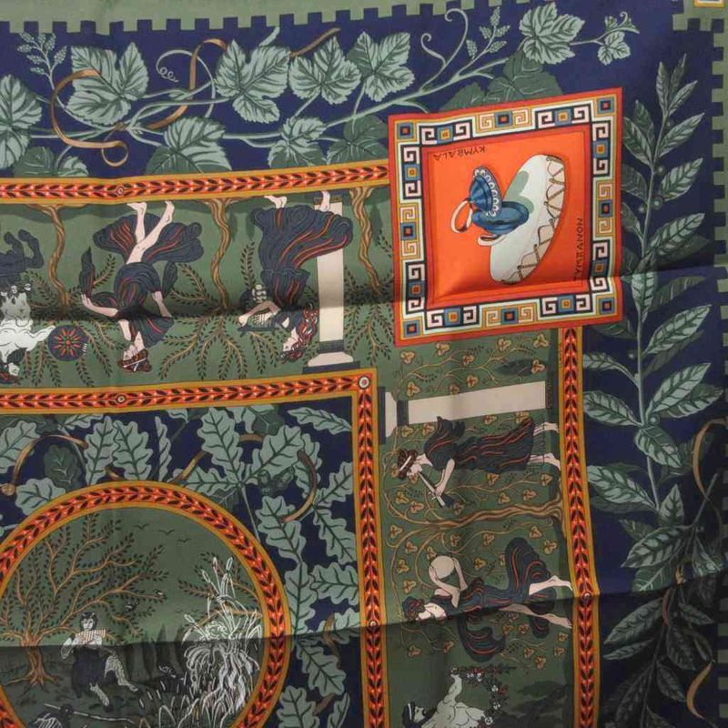 Hermes Carre 90 Musique Des Dieux Music of the Gods Scarf Shawl All Over Hermes