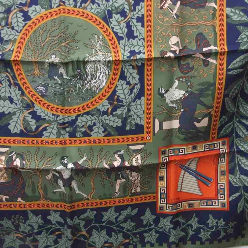 Hermes Carre 90 Musique Des Dieux Music of the Gods Scarf Shawl All Over Hermes