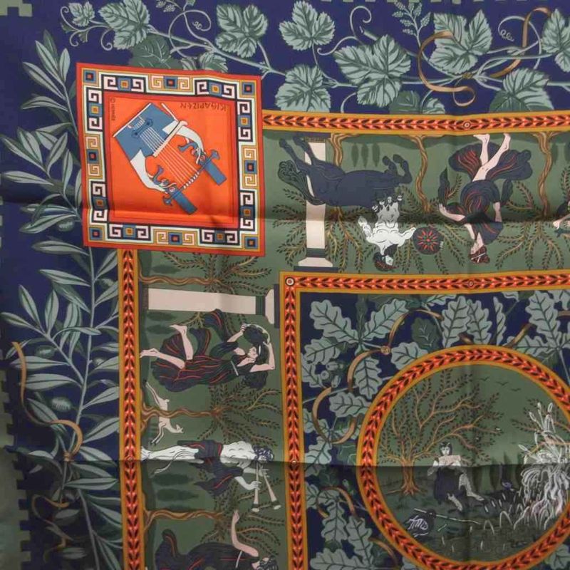 Hermes Carre 90 Musique Des Dieux Music of the Gods Scarf Shawl All Over Hermes