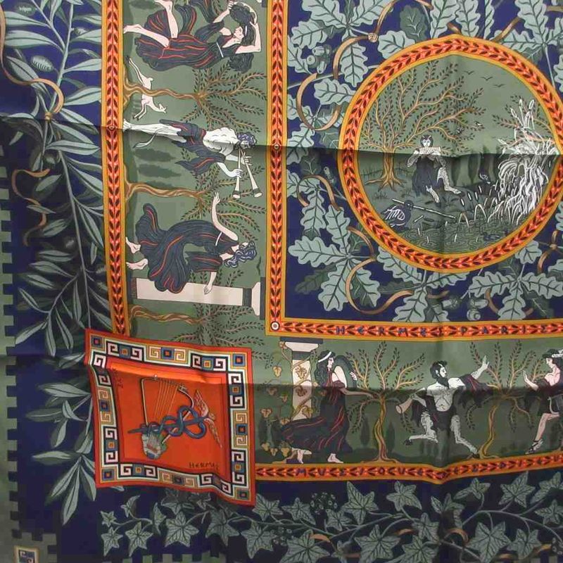 Hermes Carre 90 Musique Des Dieux Music of the Gods Scarf Shawl All Over Hermes