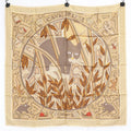 Hermes Cave Felem Beware of Cats Silk Carre 90 Scarf )beige