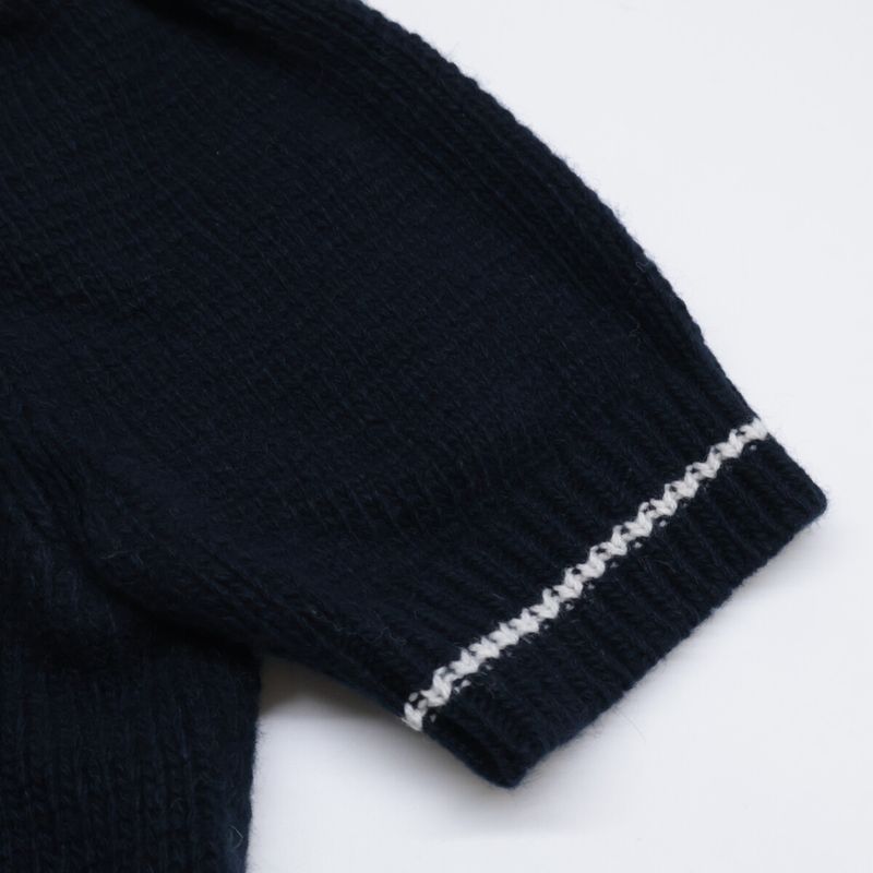 Dior Logo Cashmere Wool Short Sleeve Knit Sweater ) Navy