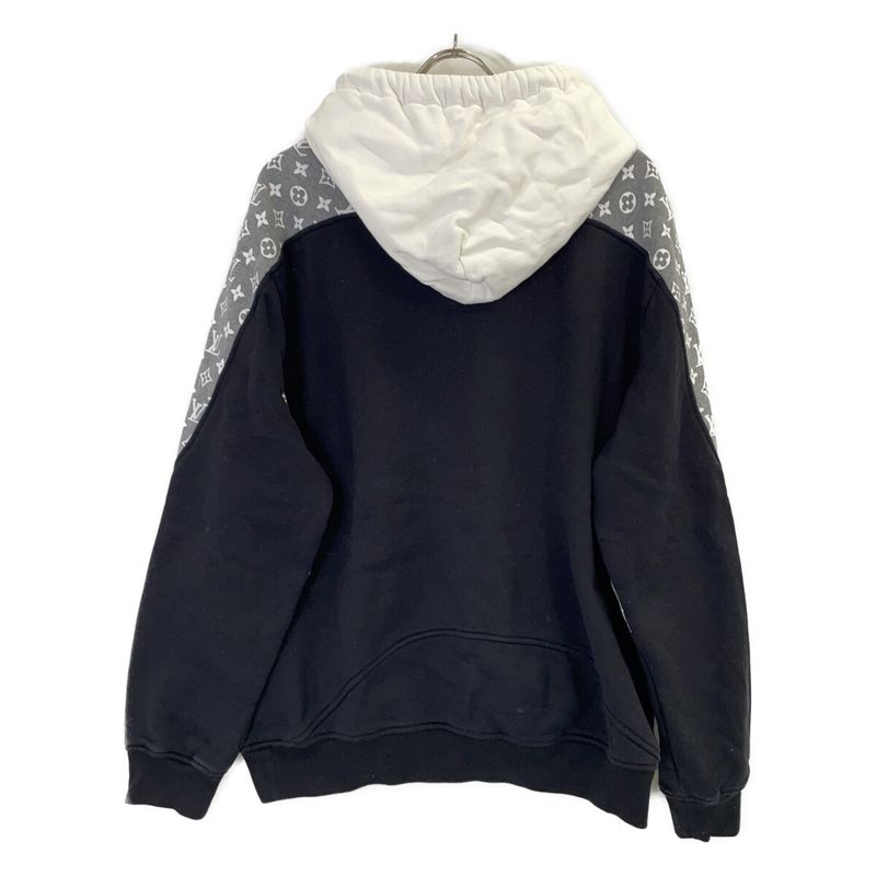 Louis Vuitton White Black Monogram Circle Cut Hoodie XXL )