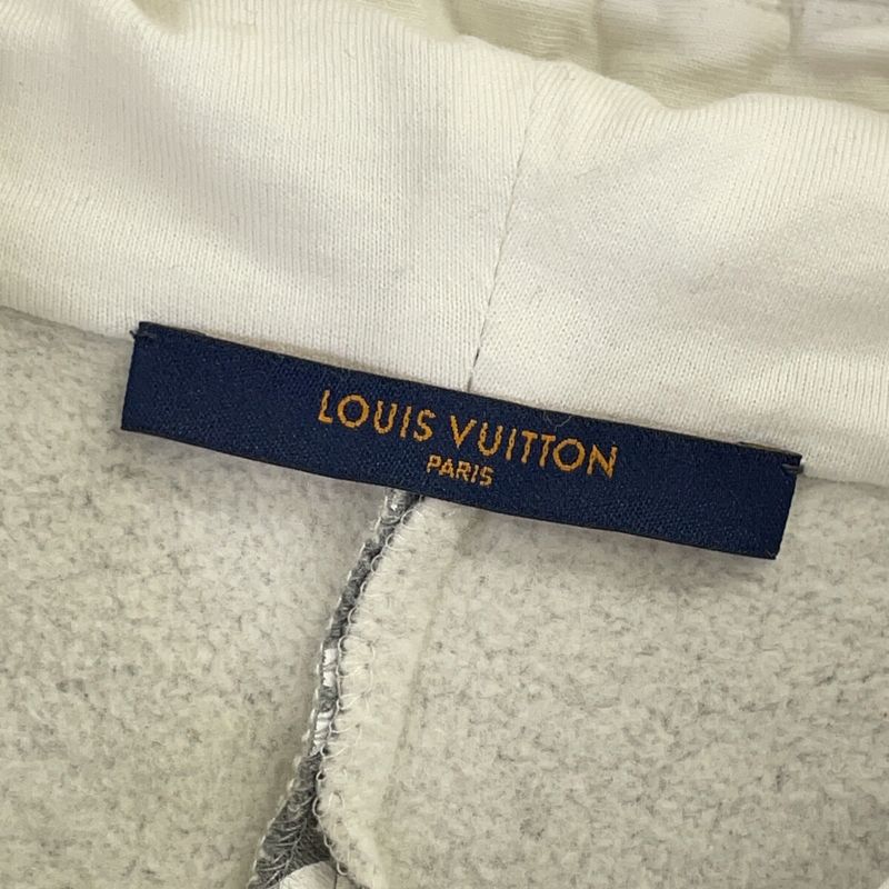 Louis Vuitton White Black Monogram Circle Cut Hoodie XXL )