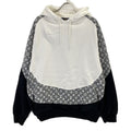 Louis Vuitton White Black Monogram Circle Cut Hoodie XXL )