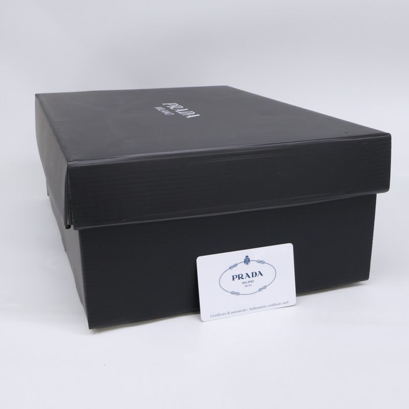 Prada Chocolate Brushed Leather Loafers 36.5 ) Black