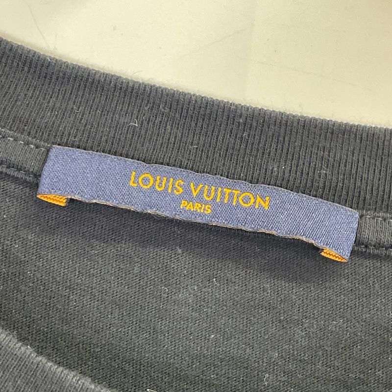 Louis Vuitton Logo Brick Print Short Sleeve Top T-Shirt ) Black