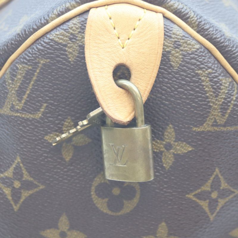 Louis Vuitton Monogram Speedy 30 Handbag ) Brown