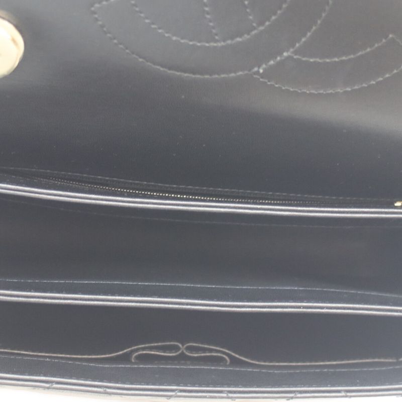 Chanel Black Lam Gold Quilted Trendy CC Large 2-Way Bag )