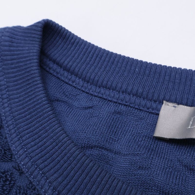 Dior Oak Cotton Jacquard Long Sleeve T-Shirt ) Navy