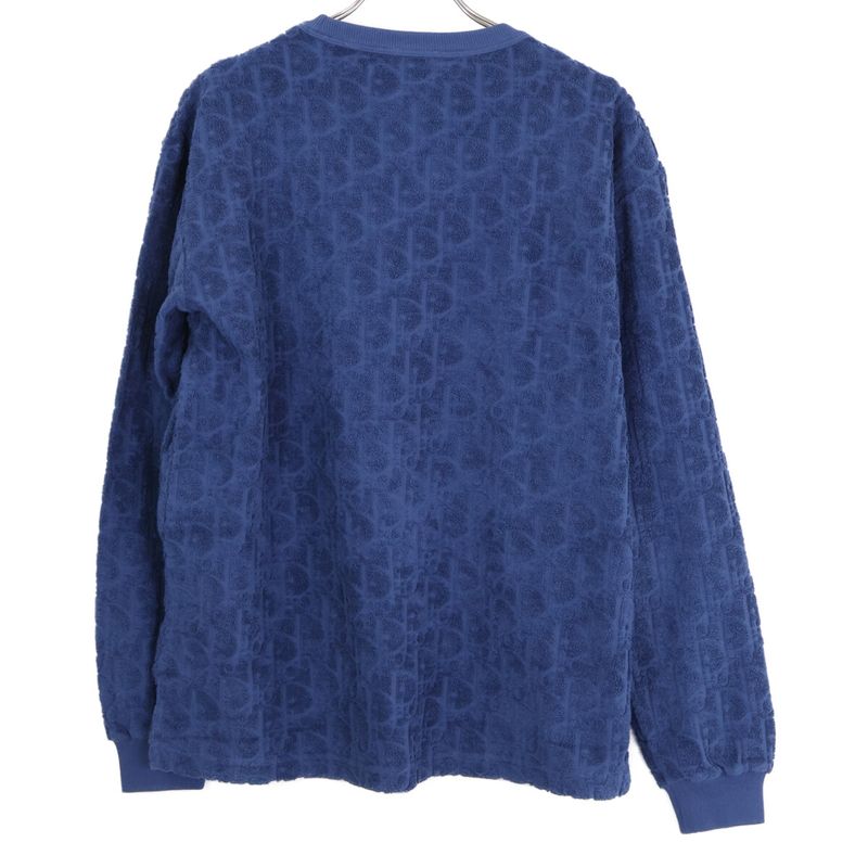 Dior Oak Cotton Jacquard Long Sleeve T-Shirt ) Navy