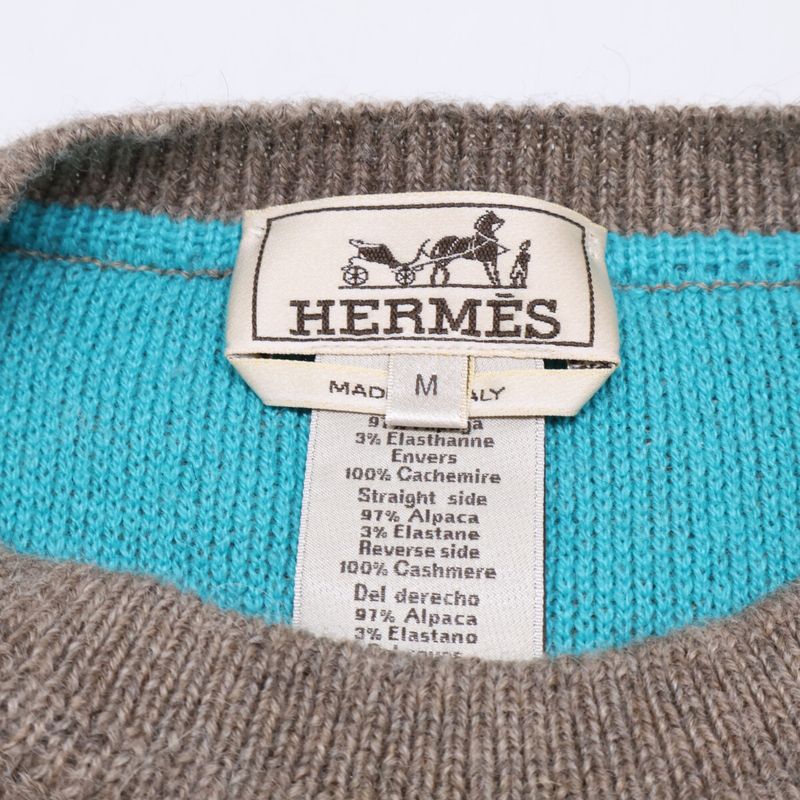 Hermes Alpaca Cashmere Knit Sweater ) Brown