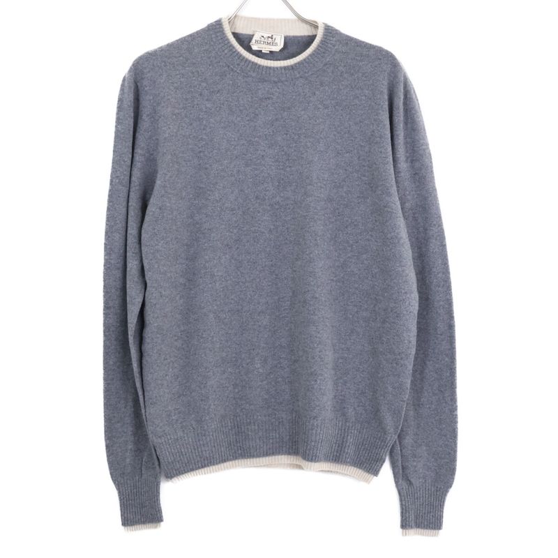 Hermes Wool Layered Knit Sweater ) Gray