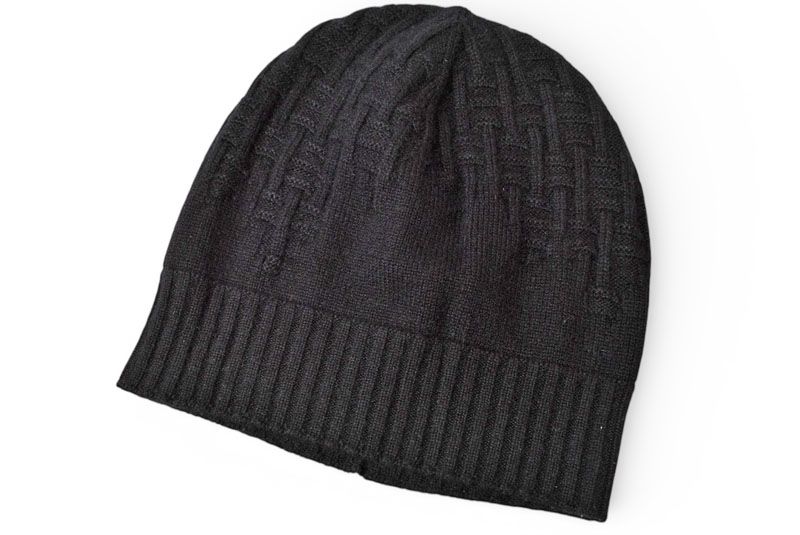 Hermes Knit Cap Beanie Cashmere Black Logo
