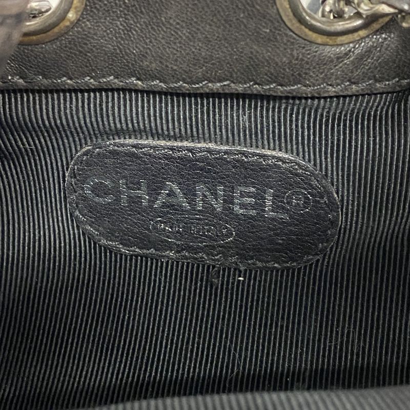 Chanel Backpack Black Silver