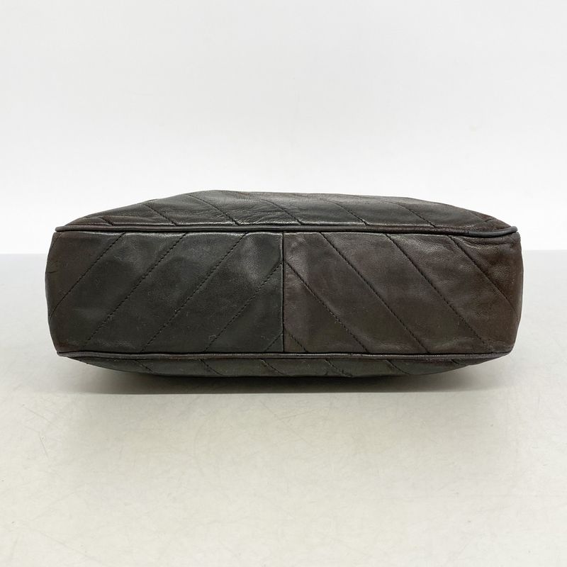 Chanel Shoulder Bag Lambskin Black Gold