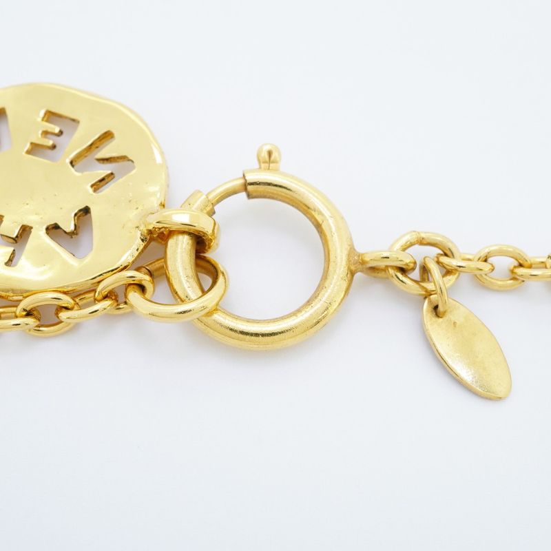 Chanel Necklace Vintage Logo Gold Plated