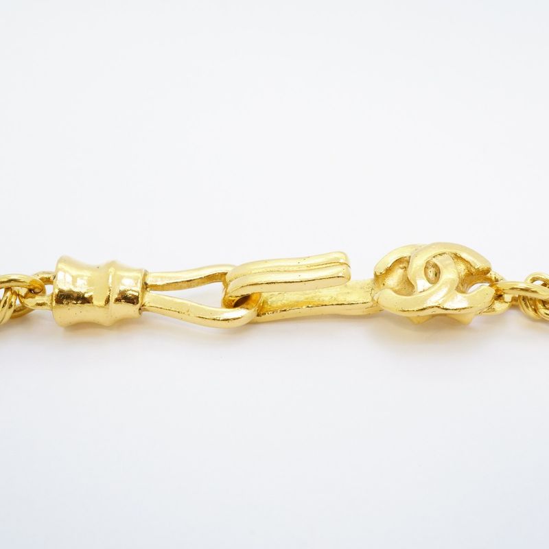 Chanel Necklace Vintage CC Logo Gold Plated