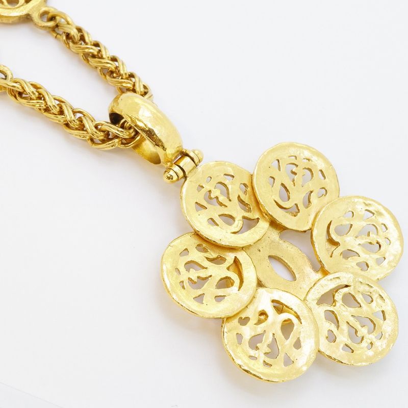 Chanel Necklace Vintage CC Logo Gold Plated