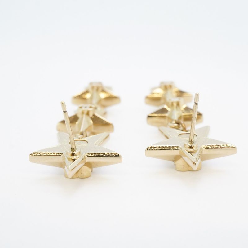 Chanel Earrings CC Logo Star Gold Plated