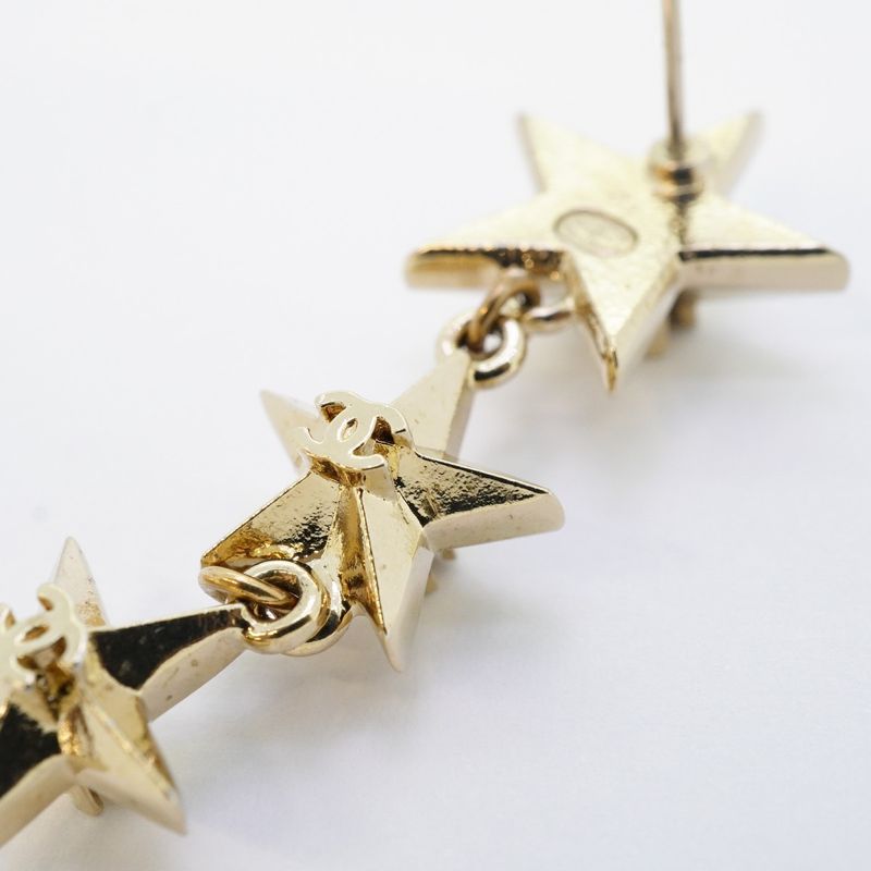 Chanel Earrings CC Logo Star Gold Plated