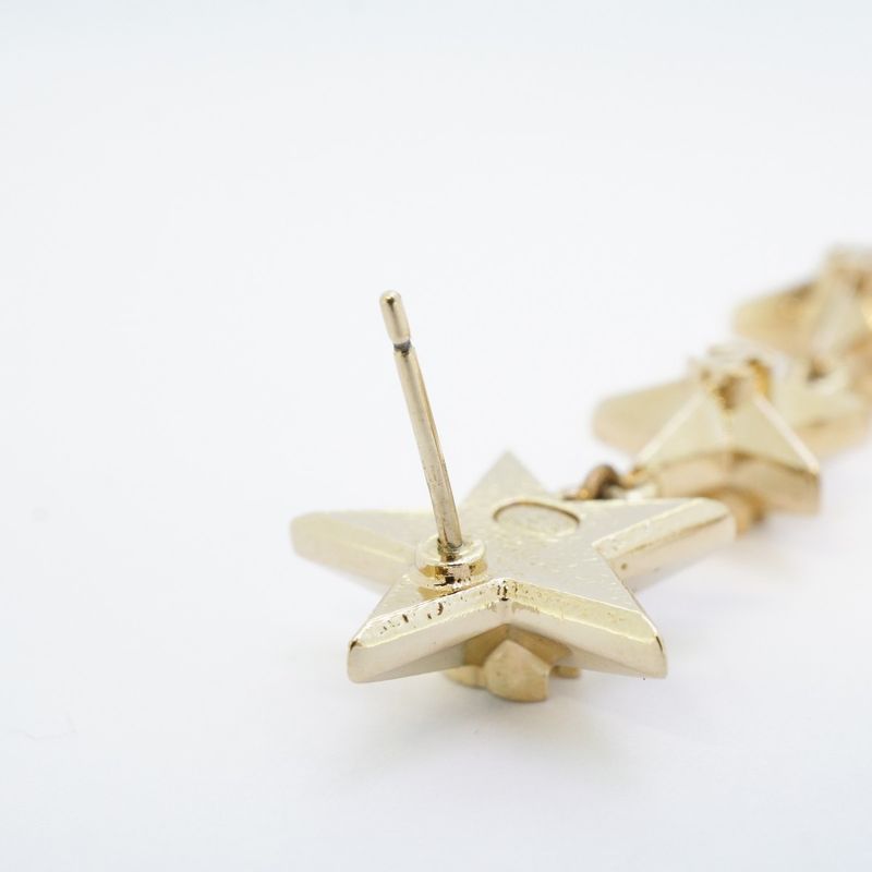Chanel Earrings CC Logo Star Gold Plated