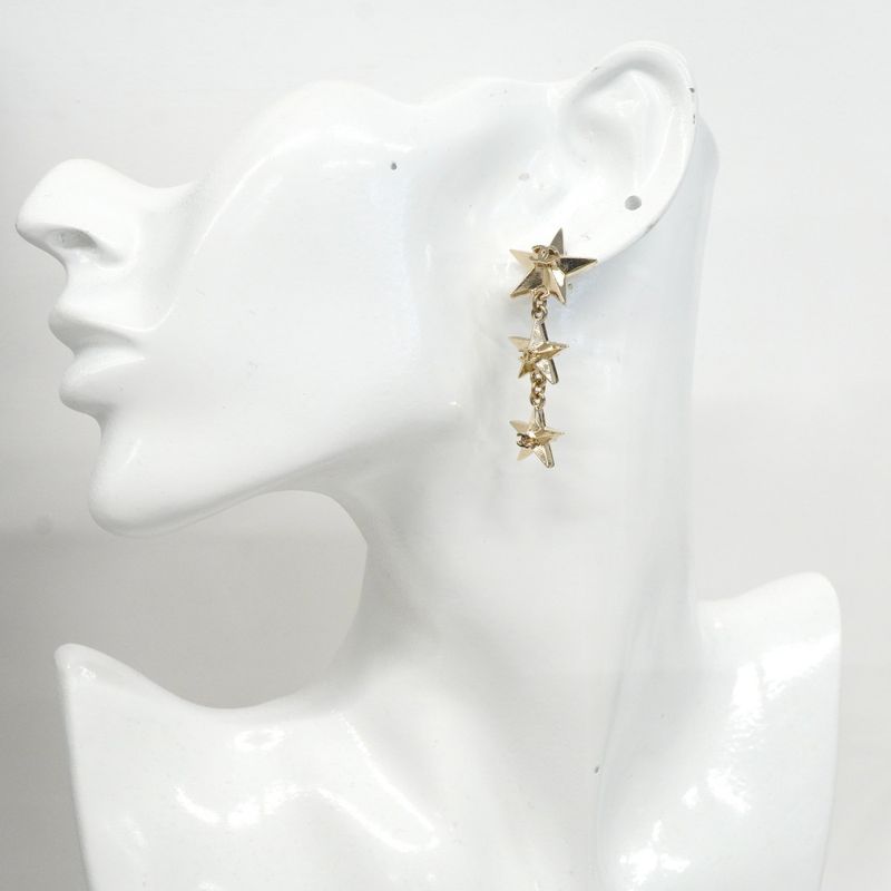 Chanel Earrings CC Logo Star Gold Plated