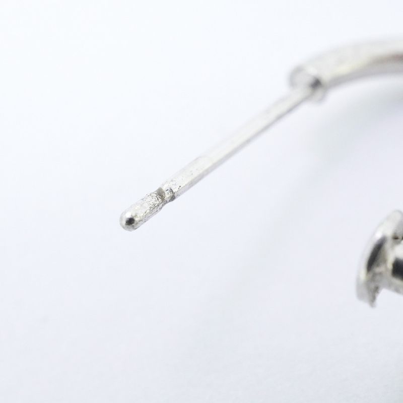 Chanel Earrings CC Logo Hoop Metal Silver
