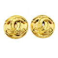 Chanel Earrings Vintage CC Logo Round