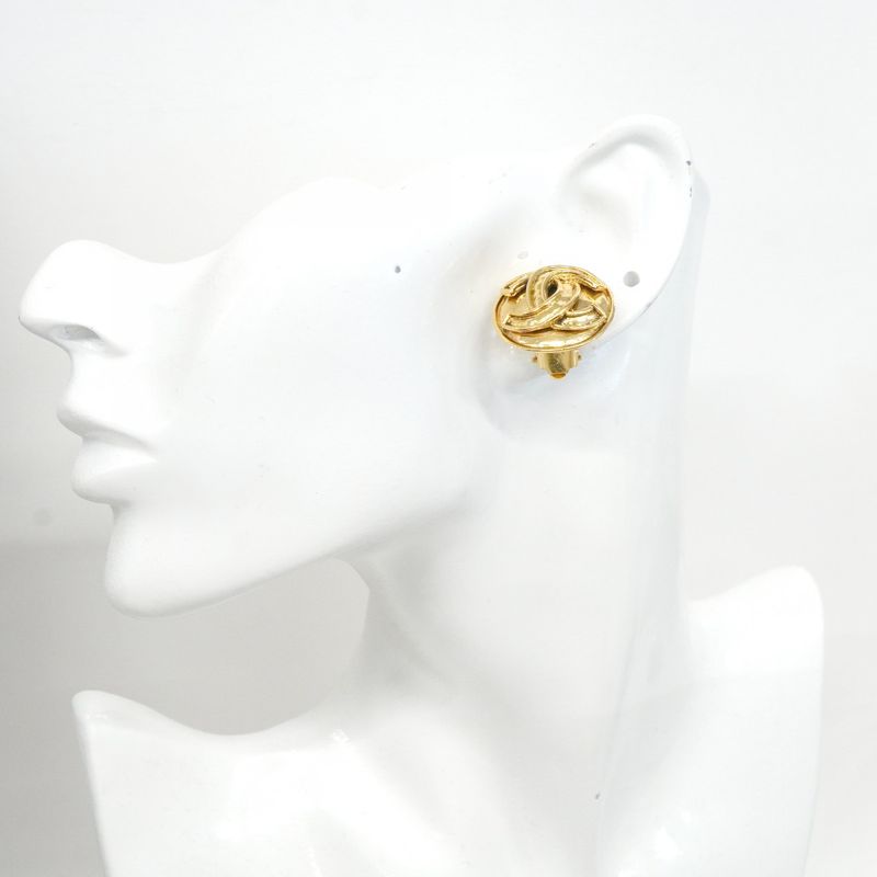 Chanel Earrings Vintage CC Logo Round