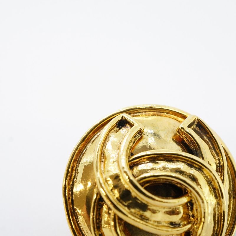 Chanel Earrings Vintage CC Logo Round