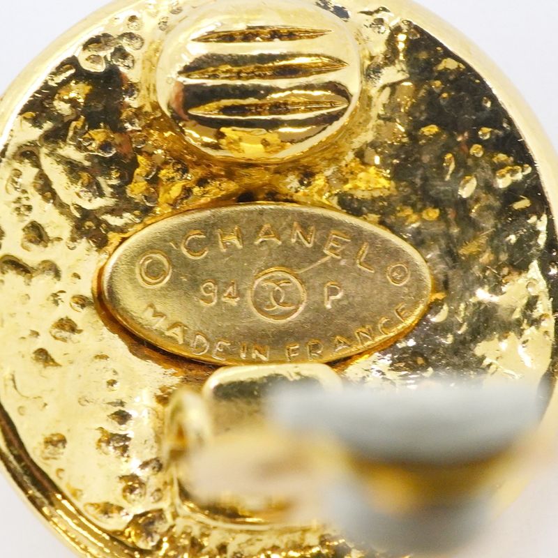 Chanel Earrings Vintage CC Logo Round