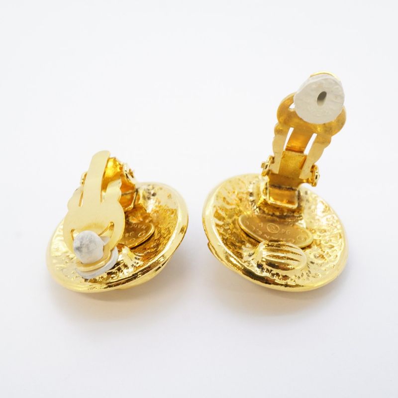 Chanel Earrings Vintage CC Logo Round