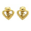 Dior Earrings CD Logo Heart Motif Gold Plated