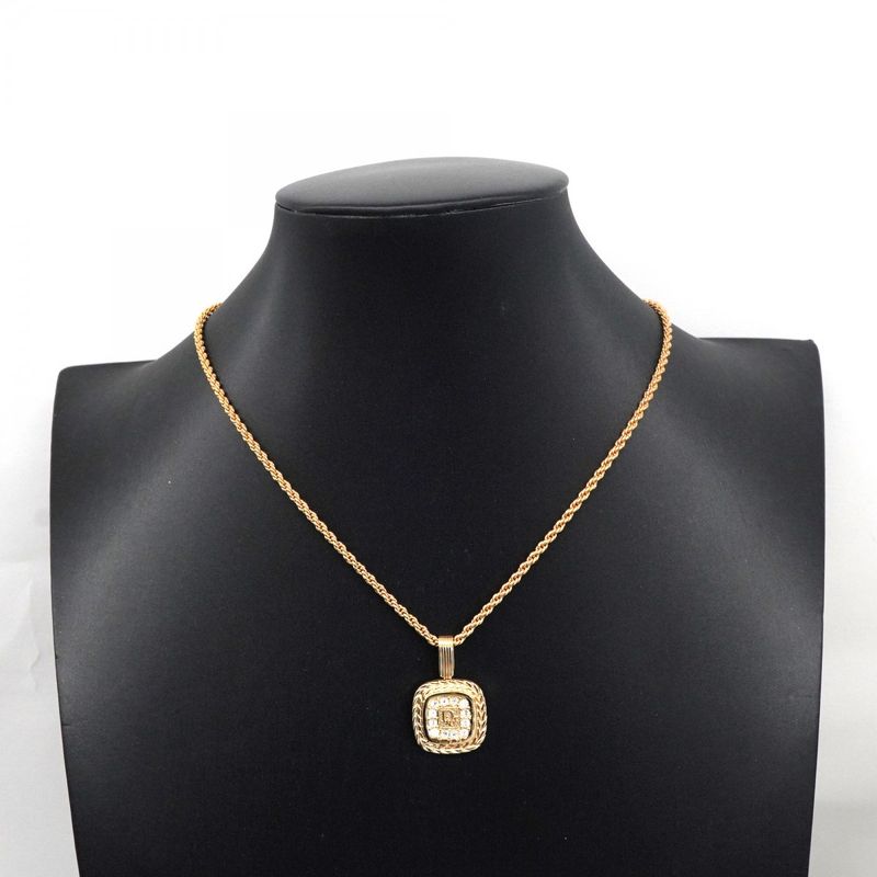 Dior Necklace Logo Square Gold Plated