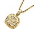 Dior Necklace Logo Square Gold Plated