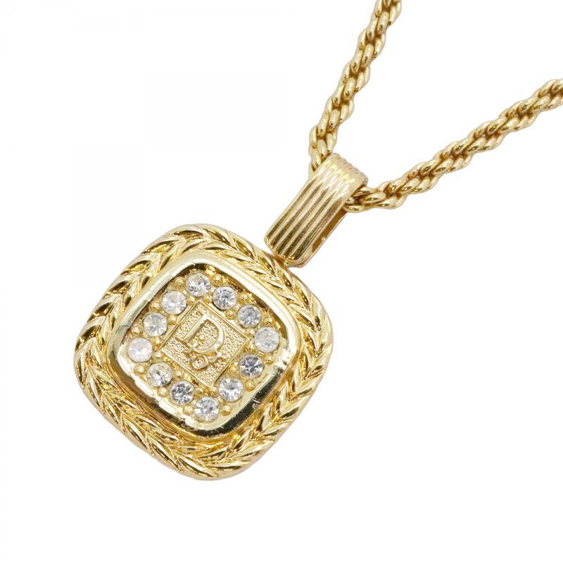 Dior Necklace Logo Square Gold Plated