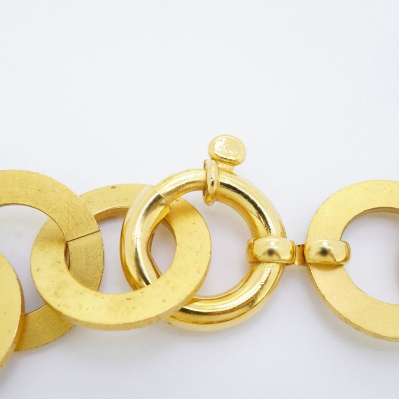 Chanel Necklace Vintage CC Logo Heart Motif Gold Plated