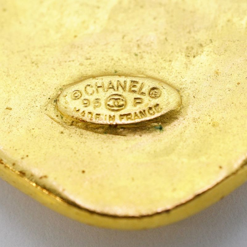 Chanel Necklace Vintage CC Logo Heart Motif Gold Plated