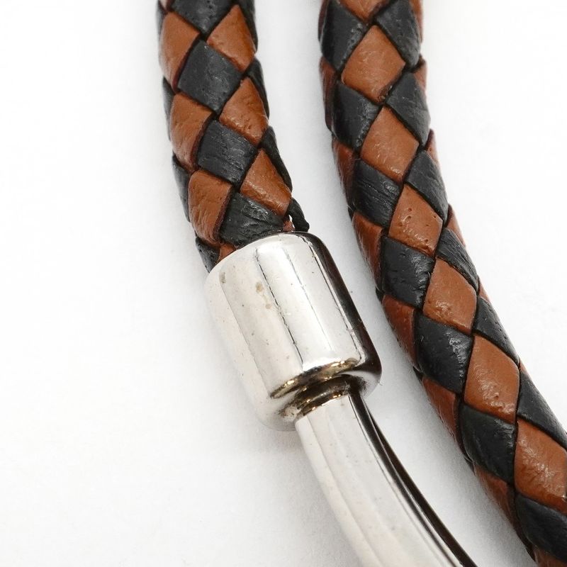 Hermes Bracelet Jumbo Hook Metal Silver Black Brown