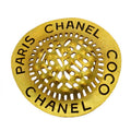 Chanel Brooch Vintage Straw Hat Motif Gold Plated